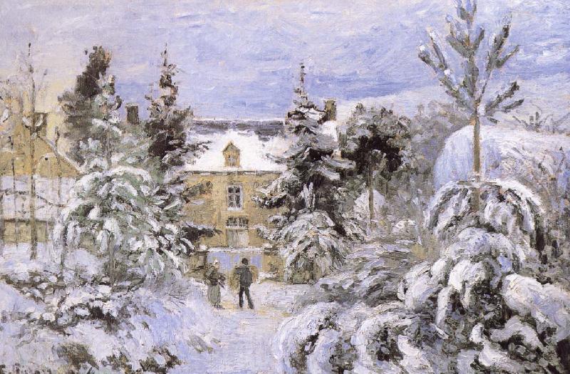 Camille Pissarro Snow housing Spain oil painting art
